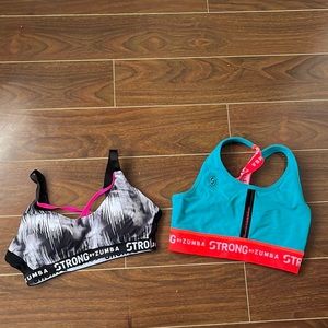 Fun Strong by Zumba bras! Cool fun backs on these sport bras!